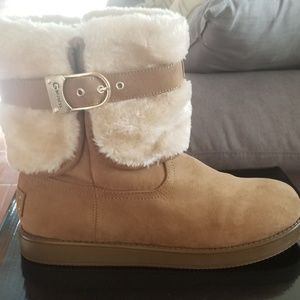 Fur boots.
